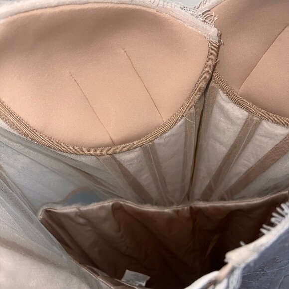 Wtoo by Watters Charlotte Strapless Basque-Waist A-Line Lace Wedding Gown - Picture 8 of 12